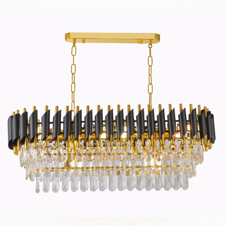 Brilagi - Lámpara colgante con cadena ECLIPSE 10xE14/10W/230V 78x28 cm negro/dorado