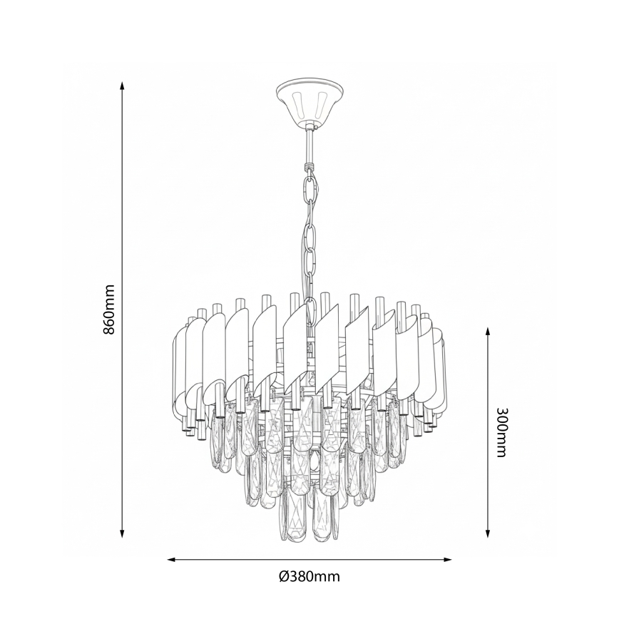 Brilagi - Lámpara colgante con cadena ECLIPSE 5xE14/10W/230V Ø 38 cm plateada