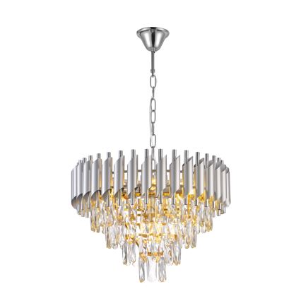 Brilagi - Lámpara colgante con cadena ECLIPSE 7xE14/10W/230V diámetro 48 cm plateada