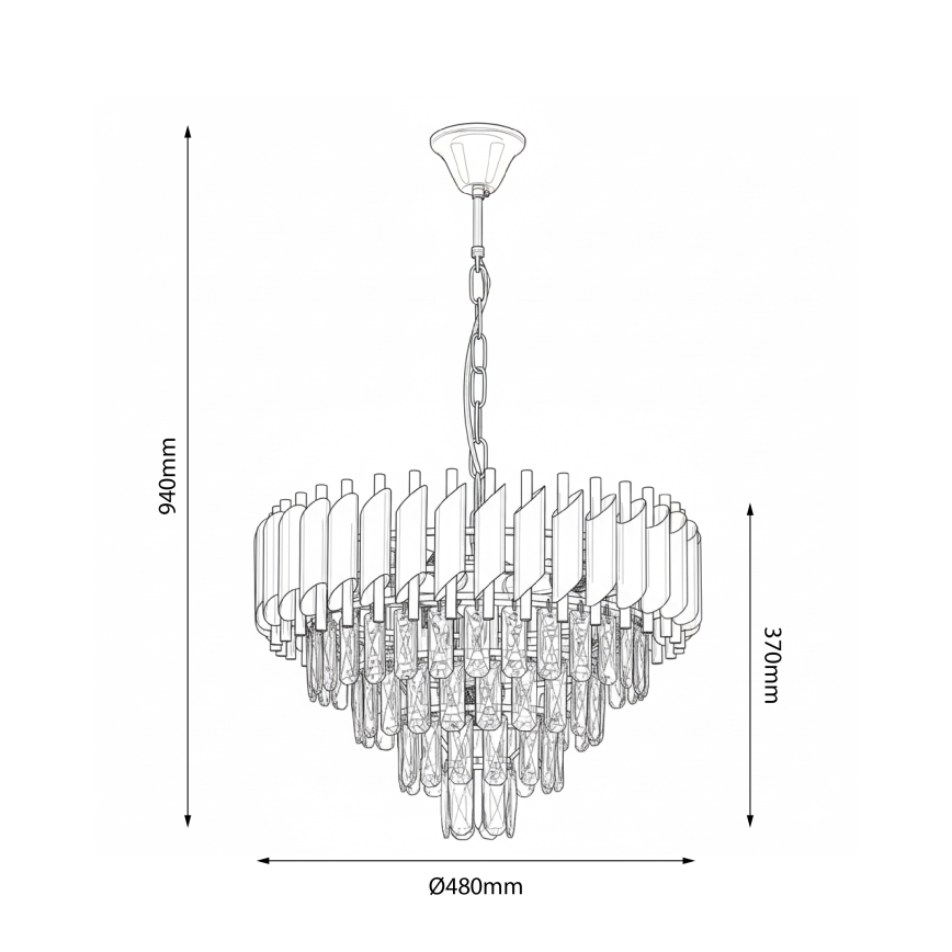 Brilagi - Lámpara colgante con cadena ECLIPSE 7xE14/10W/230V diámetro 48 cm plateada