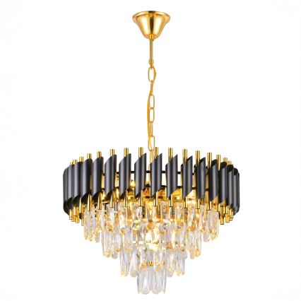 Brilagi - Lámpara colgante con cadena ECLIPSE 7xE14/10W/230V Ø 48 cm negro/dorado