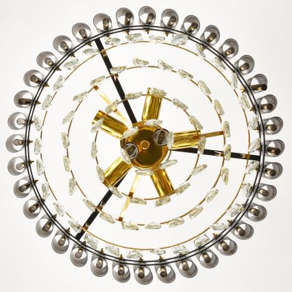 Brilagi - Lámpara colgante con cadena ECLIPSE 7xE14/10W/230V Ø 48 cm negro/dorado