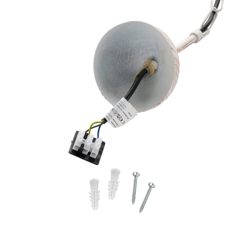 Brilagi - Lámpara colgante con cadena PYRONIC 1xE27/40W/230V, diámetro 32 cm, crema/pátina