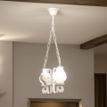 Brilagi - Lámpara colgante con cadena QUEEN 2xE14/40W/230V haya/color crema