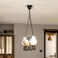 Brilagi - Lámpara colgante con cadena QUEEN 2xE14/40W/230V haya/nogal