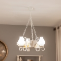 Brilagi - Lámpara colgante con cadena QUEEN 3xE14/40W/230V haya/crema