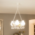 Brilagi - Lámpara colgante con cadena QUEEN 4xE14/40W/230V haya/crema
