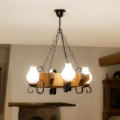 Brilagi - Lámpara colgante con cadena QUEEN 4xE14/40W/230V haya