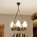 Brilagi - Lámpara colgante con cadena QUEEN 4xE14/40W/230V haya
