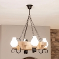 Brilagi - Lámpara colgante con cadena QUEEN 4xE14/40W/230V roble