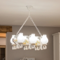 Brilagi - Lámpara colgante con cadena QUEEN 6xE14/40W/230V haya/crema