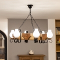 Brilagi - Lámpara colgante con cadena QUEEN 6xE14/40W/230V haya