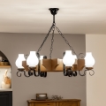 Brilagi - Lámpara colgante con cadena QUEEN 6xE14/40W/230V haya/nogal