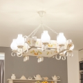 Brilagi - Lámpara colgante con cadena QUEEN 8xE14/40W/230V haya/crema