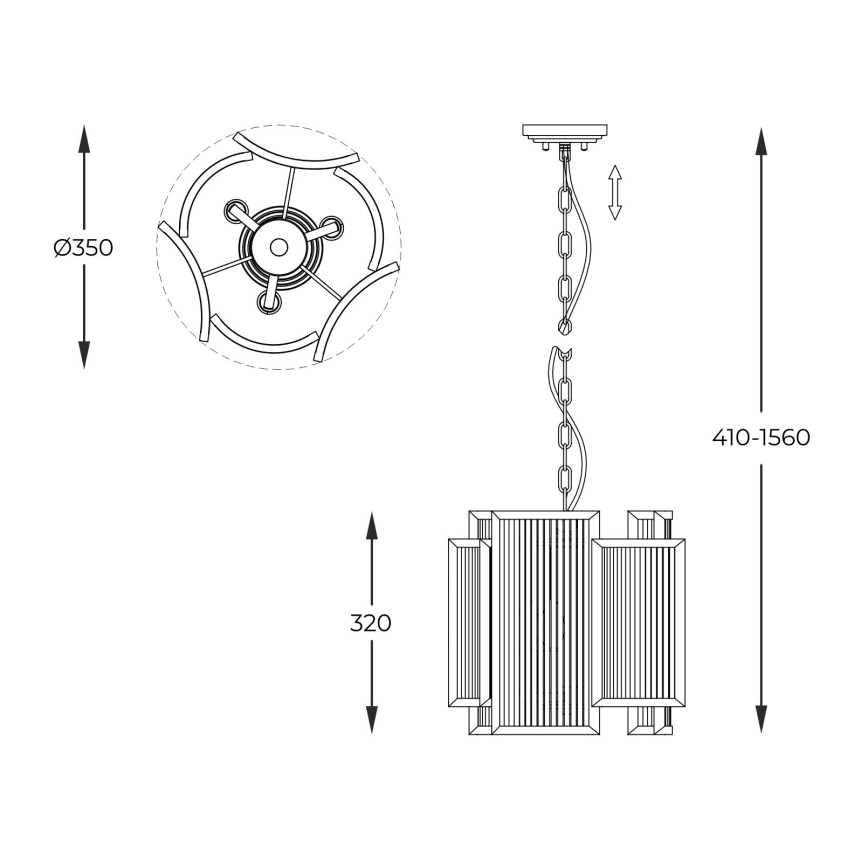 Brilagi - Lámpara colgante con cadena RAMOS 3xE14/60W/230V dorada