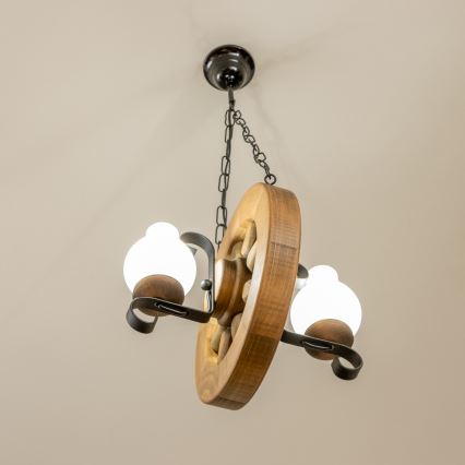 Brilagi - Lámpara colgante con cadena ROATA 2xE14/40W/230V haya