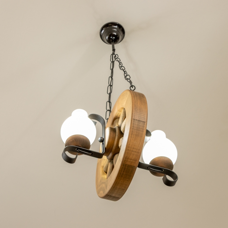 Brilagi - Lámpara colgante con cadena ROATA 2xE14/40W/230V haya