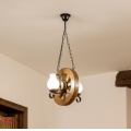 Brilagi - Lámpara colgante con cadena ROATA 2xE14/40W/230V haya/nogal