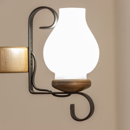 Brilagi - Lámpara colgante con cadena ROATA 3xE14/40W/230V haya/nogal