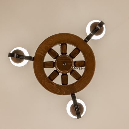 Brilagi - Lámpara colgante con cadena ROATA 3xE14/40W/230V haya/nogal