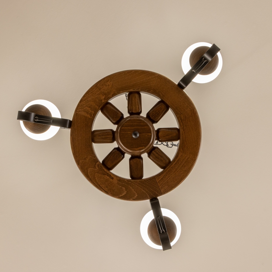 Brilagi - Lámpara colgante con cadena ROATA 3xE14/40W/230V haya/nogal