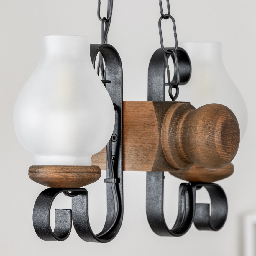 Brilagi - Lámpara colgante con cadena RUSTIC 2xE14/40W/230V haya