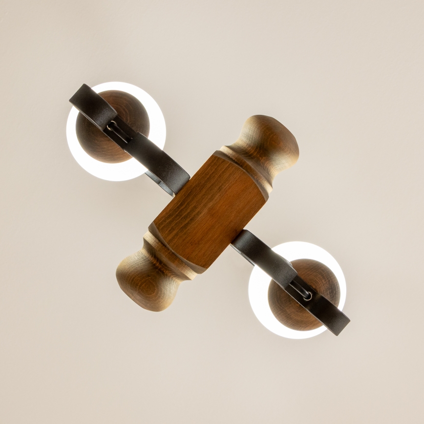 Brilagi - Lámpara colgante con cadena RUSTIC 2xE14/40W/230V haya