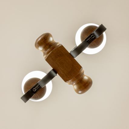Brilagi - Lámpara colgante con cadena RUSTIC 2xE14/40W/230V haya/nogal