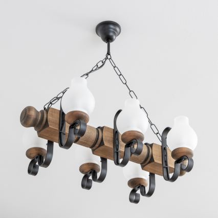 Brilagi - Lámpara colgante con cadena RUSTIC 6xE14/40W/230V haya
