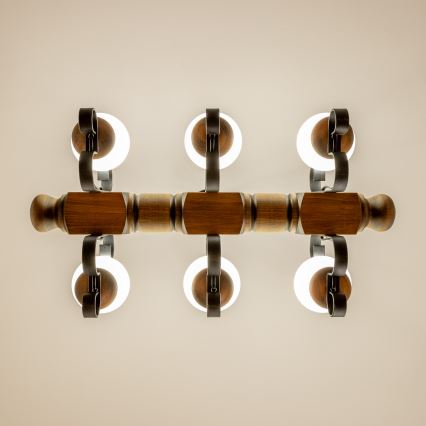 Brilagi - Lámpara colgante con cadena RUSTIC 6xE14/40W/230V haya