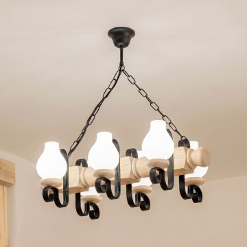 Brilagi - Lámpara colgante con cadena RUSTIC 6xE14/40W/230V roble