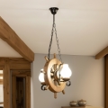 Brilagi - Lámpara colgante con cadena TIMONA 2xE14/40W/230V haya