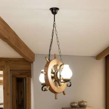 Brilagi - Lámpara colgante con cadena TIMONA 2xE14/40W/230V haya