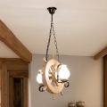Brilagi - Lámpara colgante con cadena TIMONA 2xE14/40W/230V roble