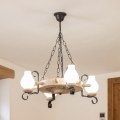 Brilagi - Lámpara colgante con cadena TIMONA 4xE14/40W/230V roble