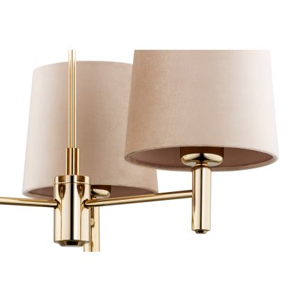 Brilagi - Lámpara colgante con varilla MONTE 3xE27/60W/230V beige/oro
