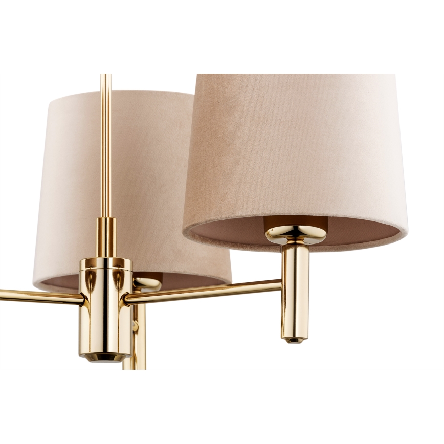 Brilagi - Lámpara colgante con varilla MONTE 3xE27/60W/230V beige/oro