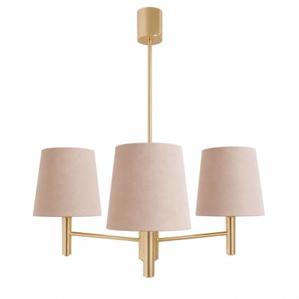 Brilagi - Lámpara colgante con varilla MONTE 3xE27/60W/230V beige/oro