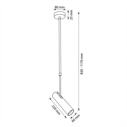 Brilagi - Lámpara colgante con varilla SELE 1xGU10/30W/230V blanca