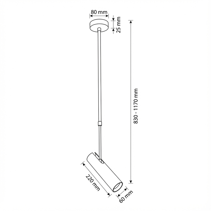 Brilagi - Lámpara colgante con varilla SELE 1xGU10/30W/230V blanca