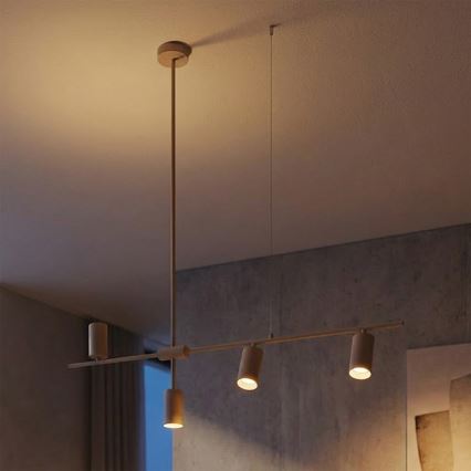 BRILAGI - Lámpara colgante de cable CRANE 4xGU10/30W/230V beige