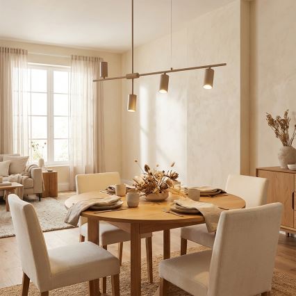 BRILAGI - Lámpara colgante de cable CRANE 4xGU10/30W/230V beige