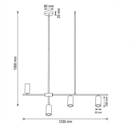 BRILAGI - Lámpara colgante de cable CRANE 4xGU10/30W/230V beige