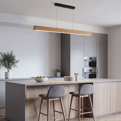 BRILAGI - Lámpara colgante de cable GARDALINE LED/90W/230V roble
