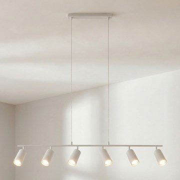 Brilagi - Lámpara colgante de cable SELE 6xGU10/30W/230V blanca