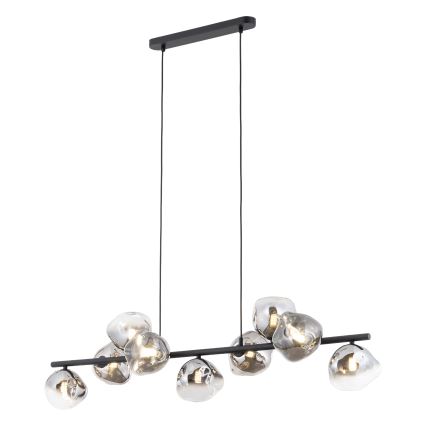 Brilagi - Lámpara colgante de cable VULCANO 9xG9/8W/230V negro/negro ahumado