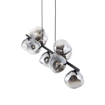 Brilagi - Lámpara colgante de cable VULCANO 9xG9/8W/230V negro/negro ahumado
