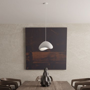Brilagi - Lámpara colgante de cable WABI SABI 1xE27/40W/230V Ø 33 cm blanca