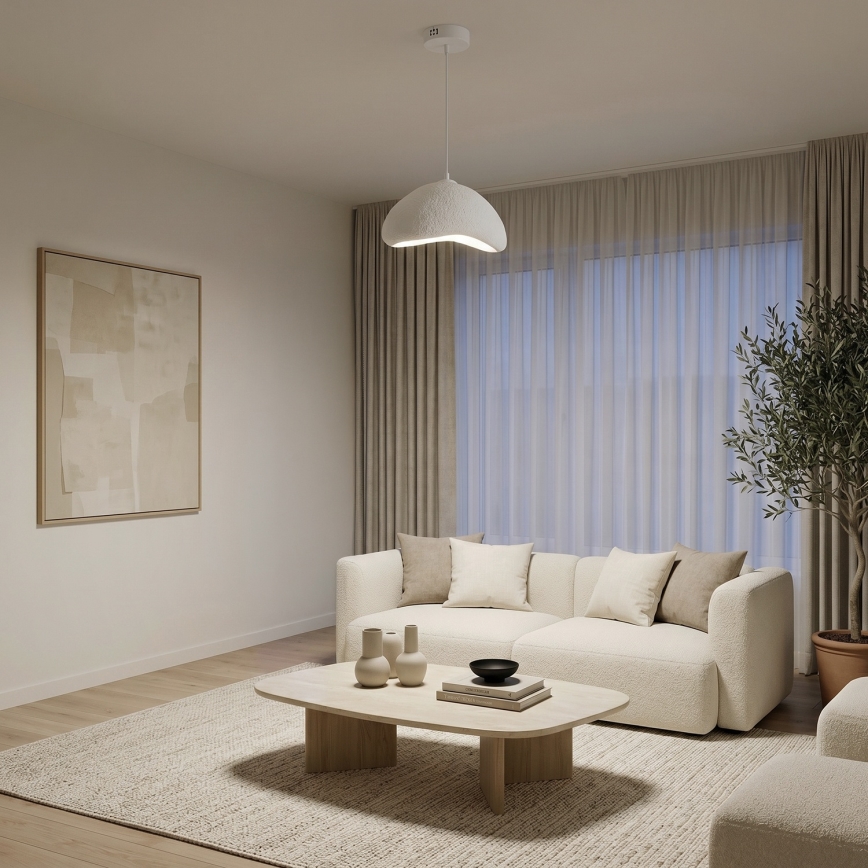 Brilagi - Lámpara colgante de cable WABI SABI 1xE27/40W/230V Ø 33 cm blanca