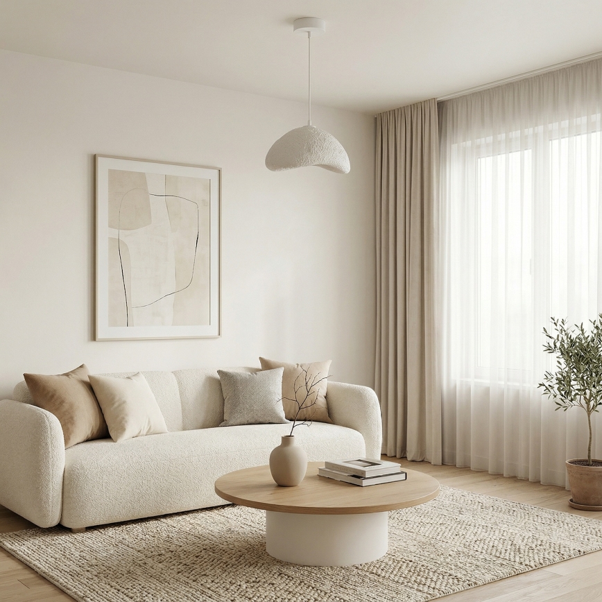 Brilagi - Lámpara colgante de cable WABI SABI 1xE27/40W/230V Ø 33 cm blanca